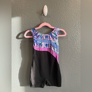 Girls Black Size Small 6/6X Freestyle Danskin Gymnastics Dance One Piece Leotard